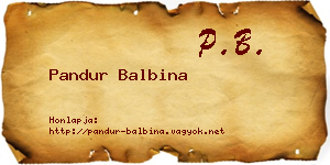 Pandur Balbina névjegykártya